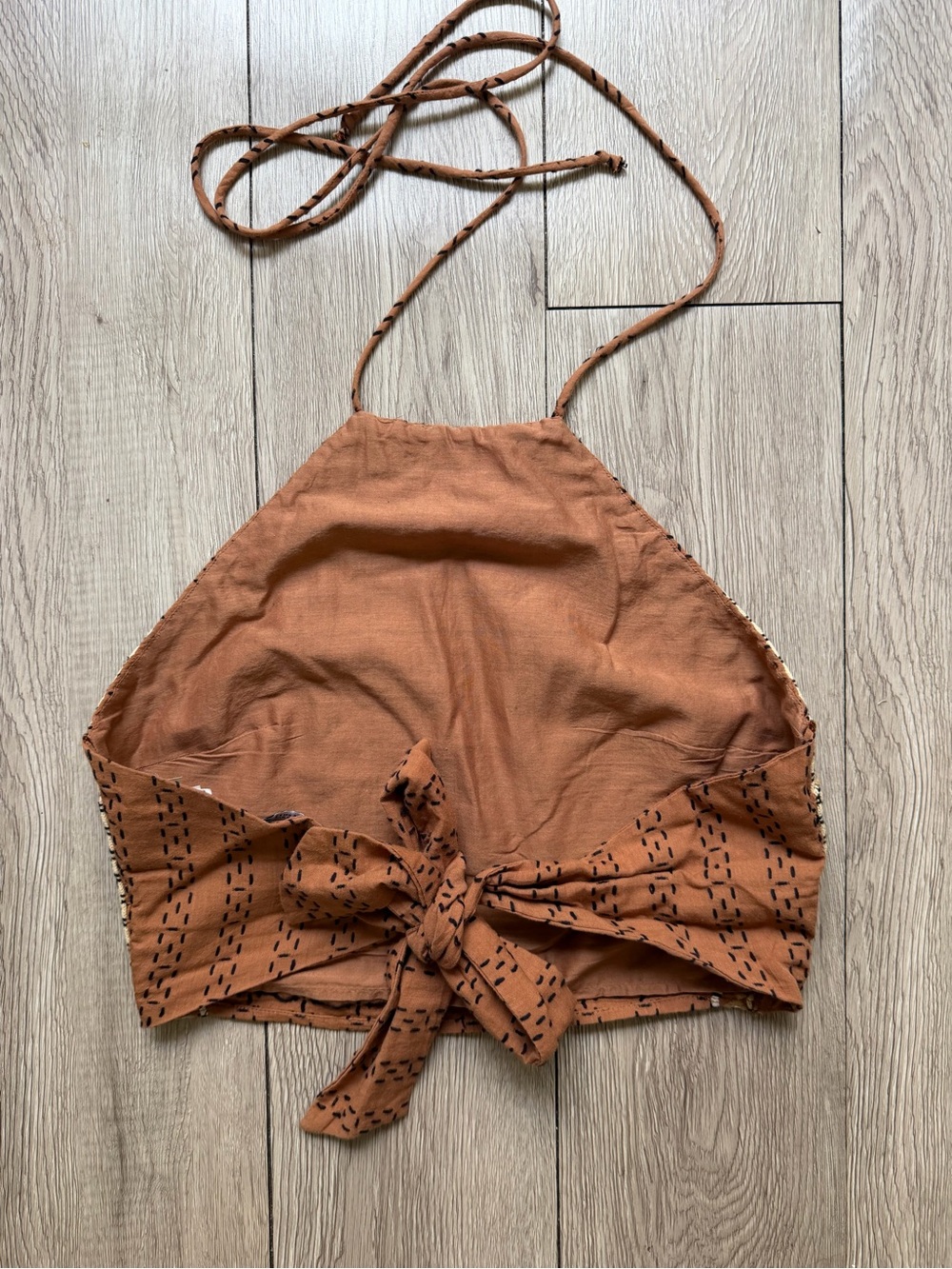 Zara open back brown crop top xs - Picture 2 of 4
